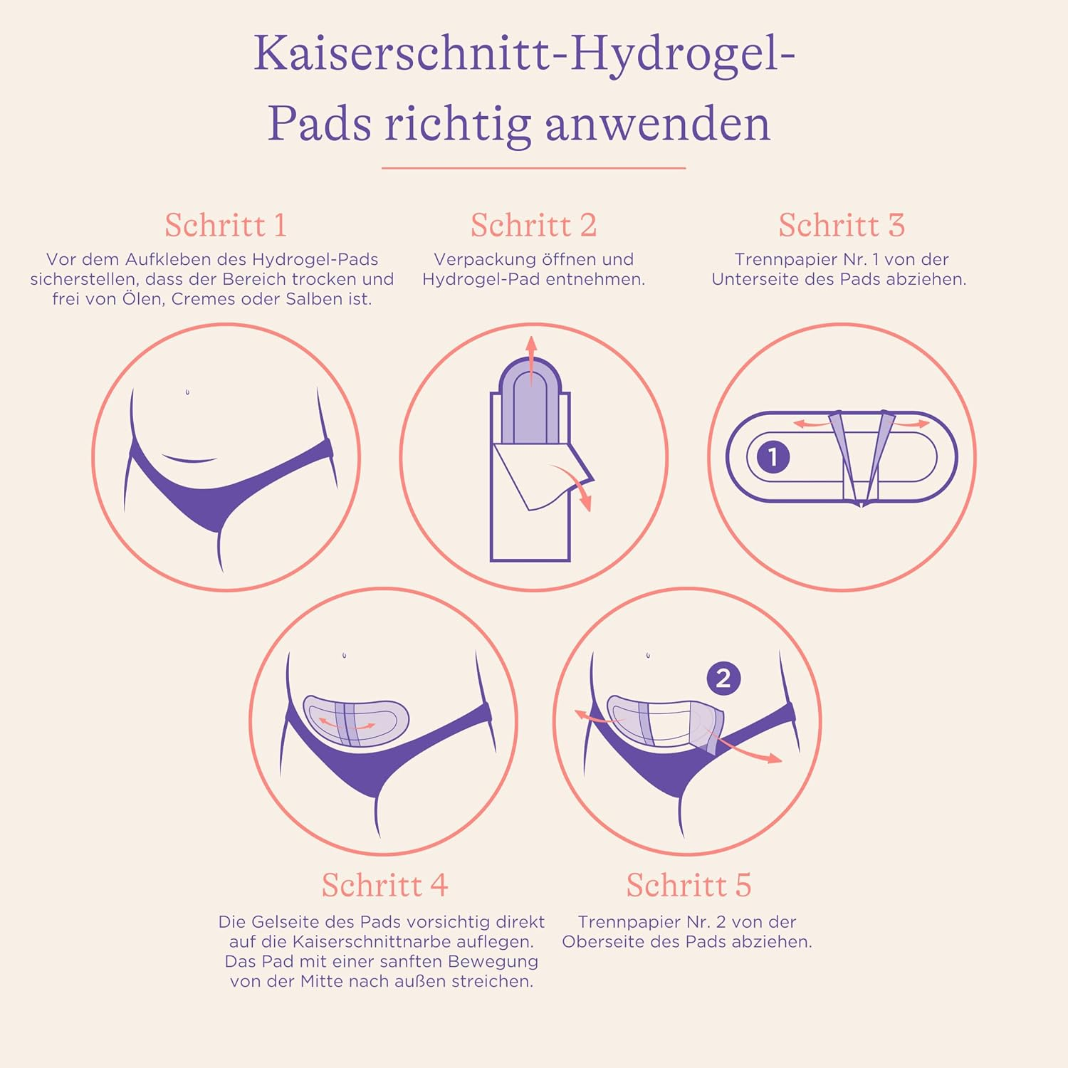 Lansinoh Kaiserschnitt Narben Hydrogel Pads 2 Stück