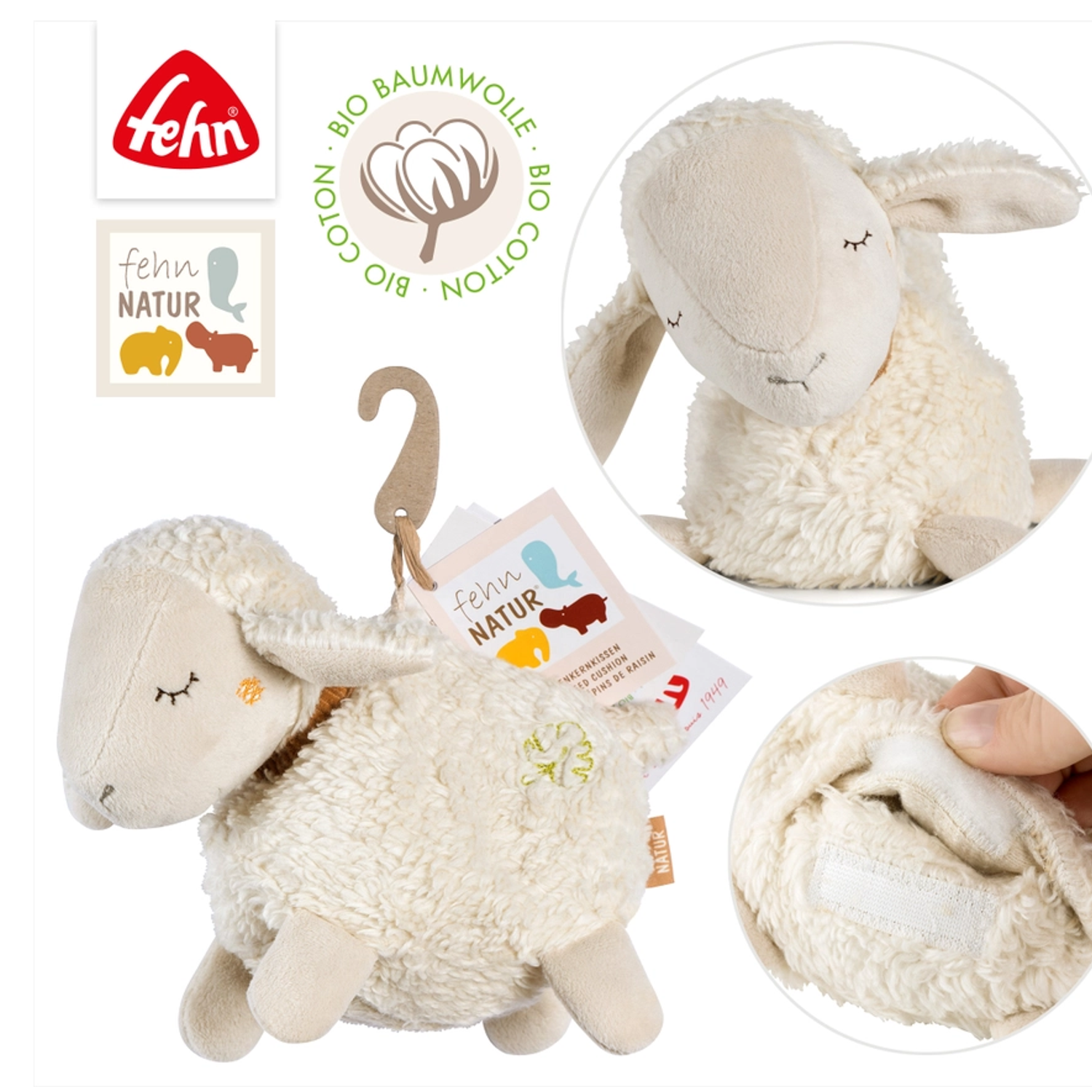 Fehn Schaf natur Traubenkern Wärmekissen
