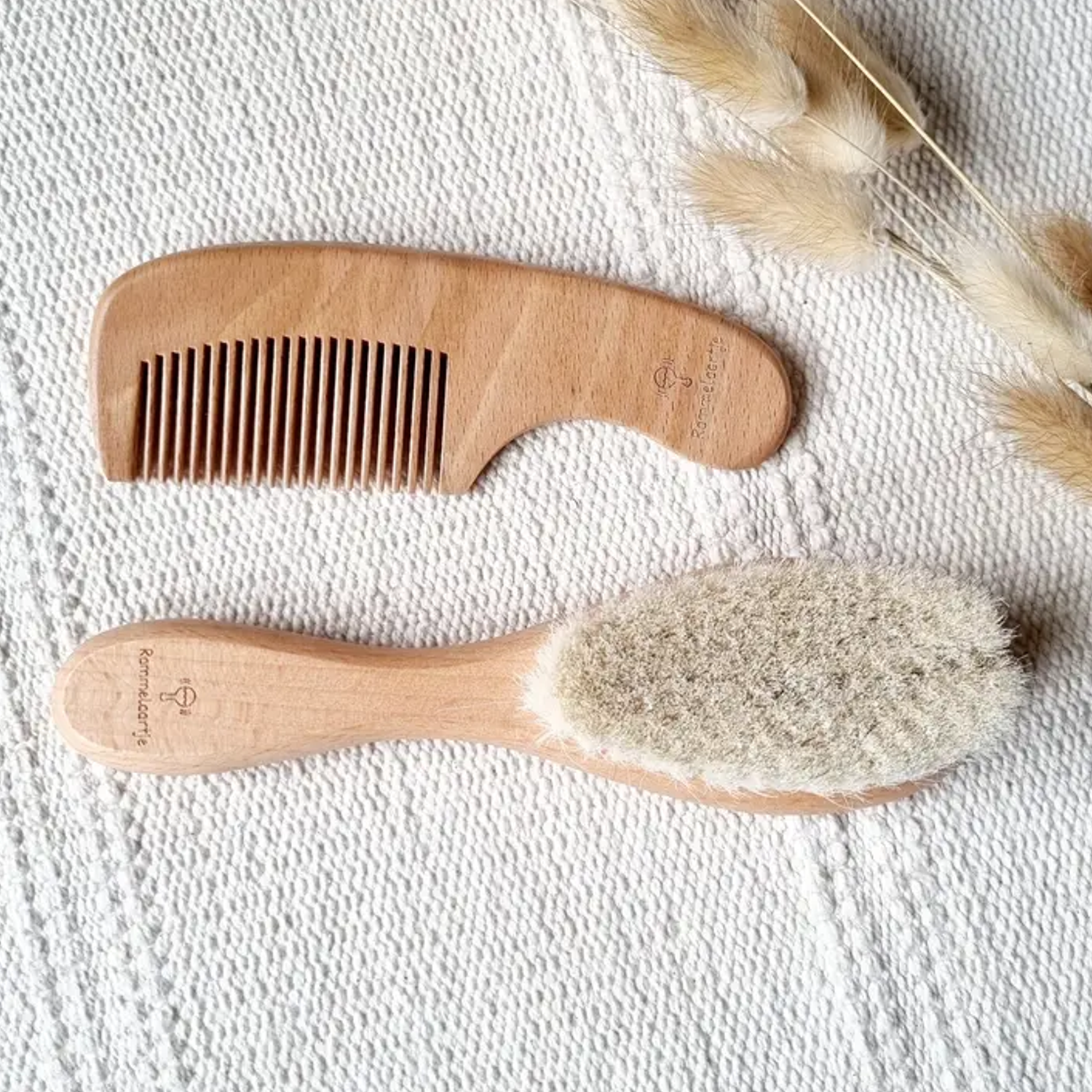 Rammelaartje Baby Holz Kamm + Ziegenhaar Bürste