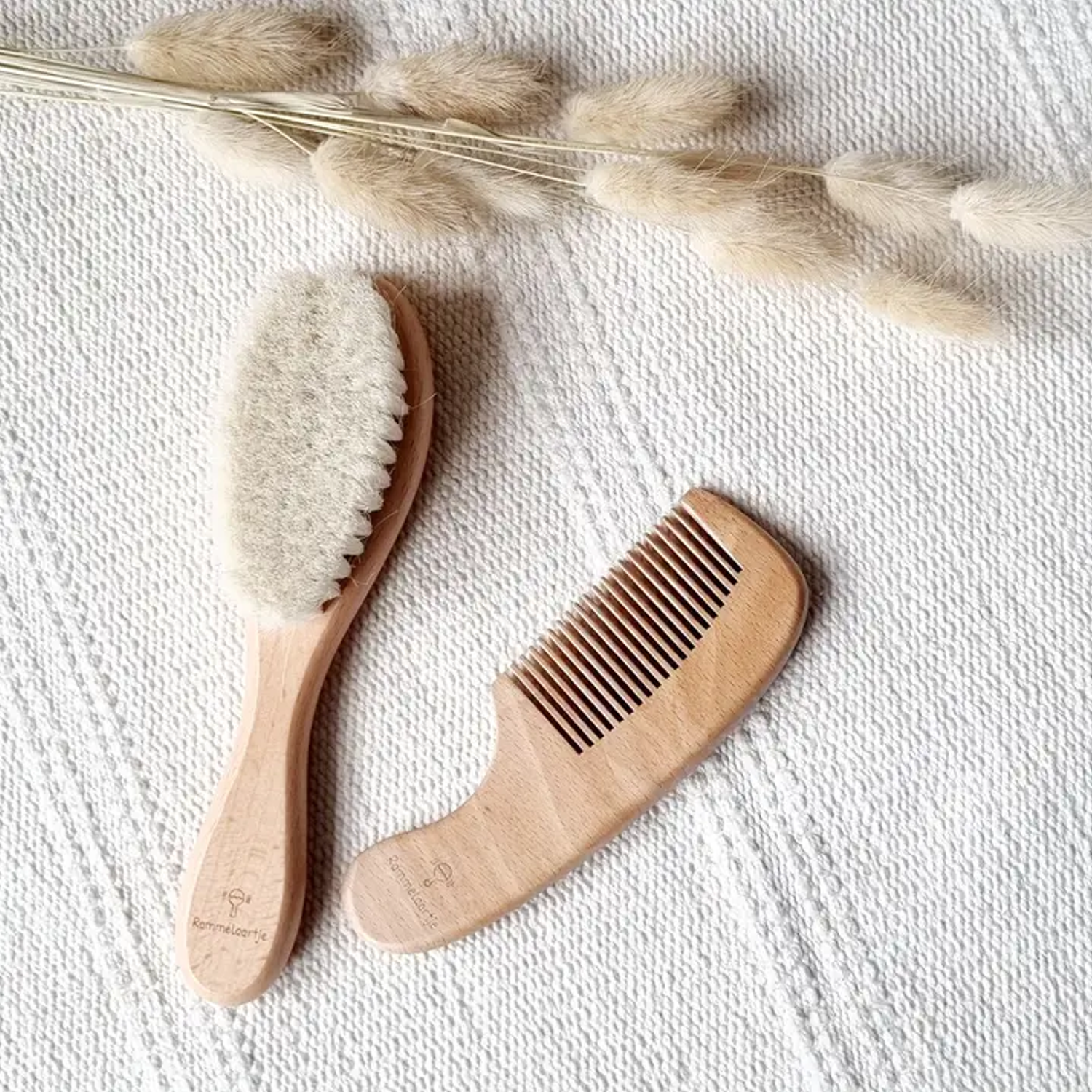 Rammelaartje Baby Holz Kamm + Ziegenhaar Bürste