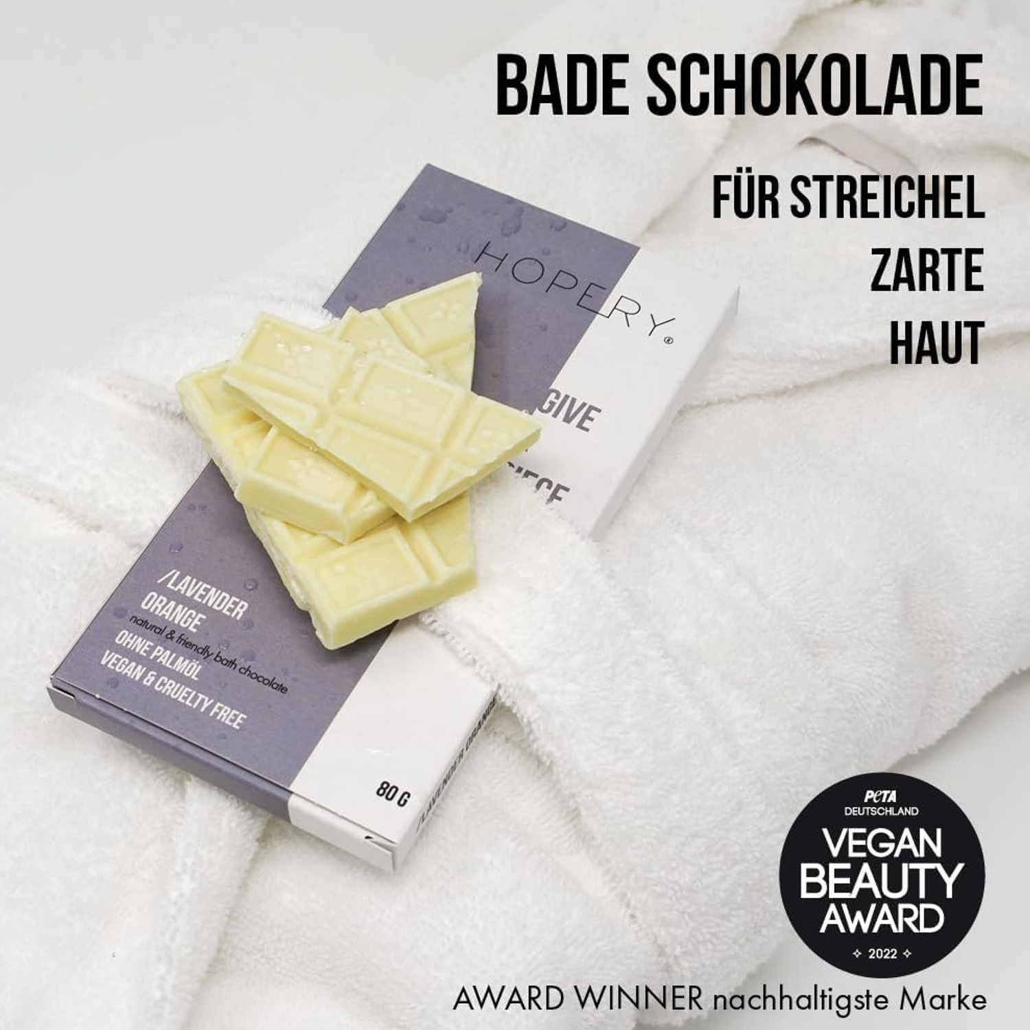 HOPERY Lavendel Orange Badeschokolade 80g