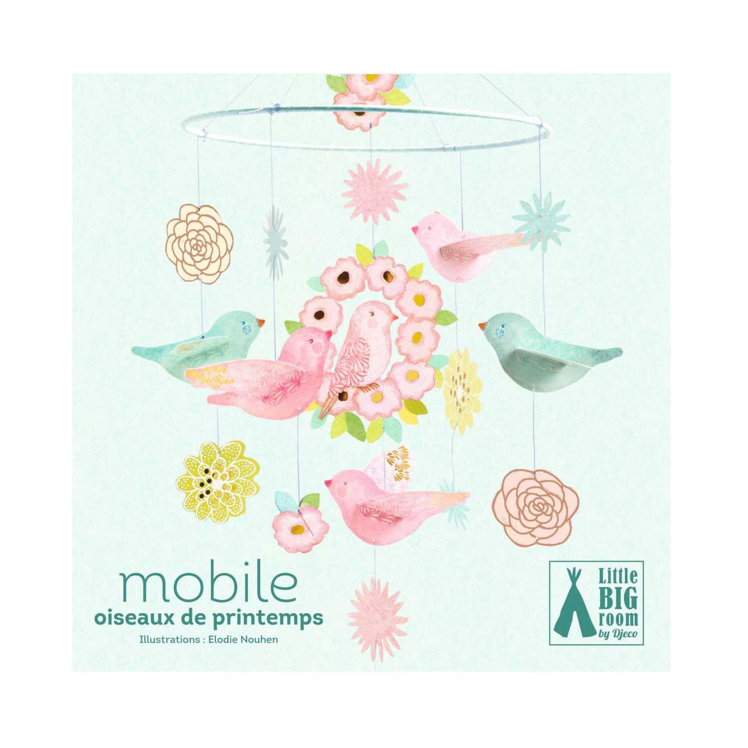 Djeco Mobile Papier | Vögel und Blüten bunt
