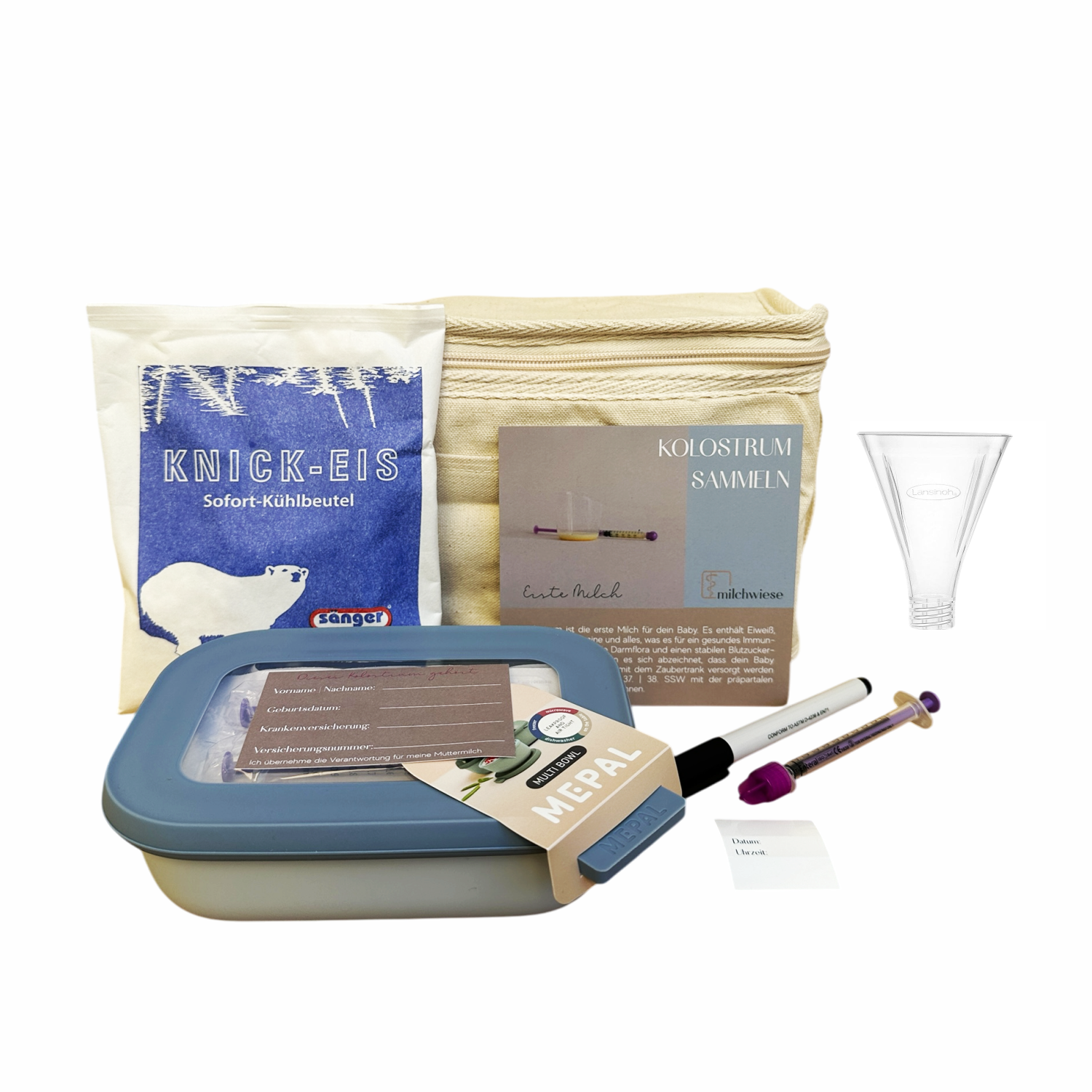 Kolostrum Set für 14 Tage mit Kühltasche und Zubehör