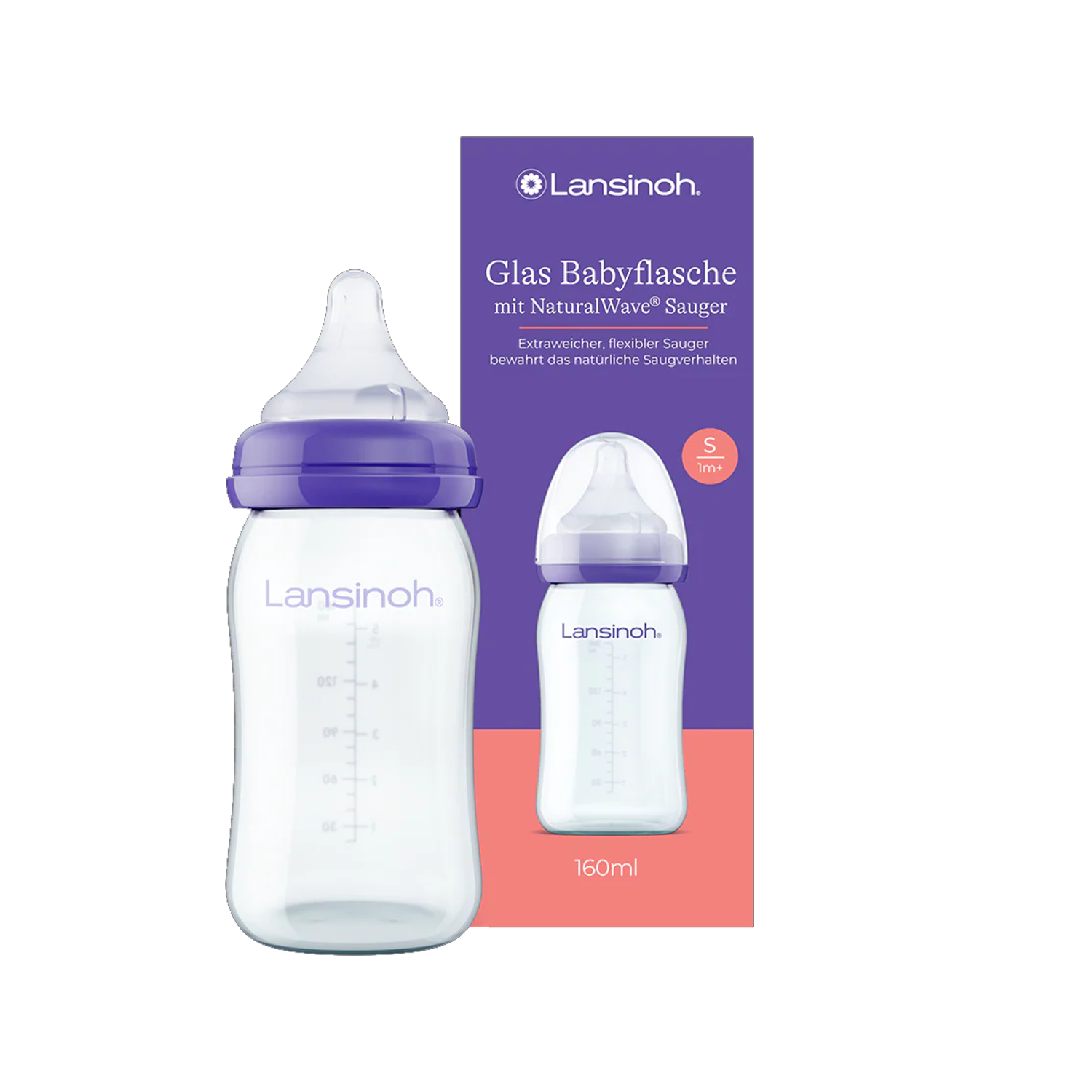 Lansinoh Natural Wave Flasche "S" GLAS 160ml