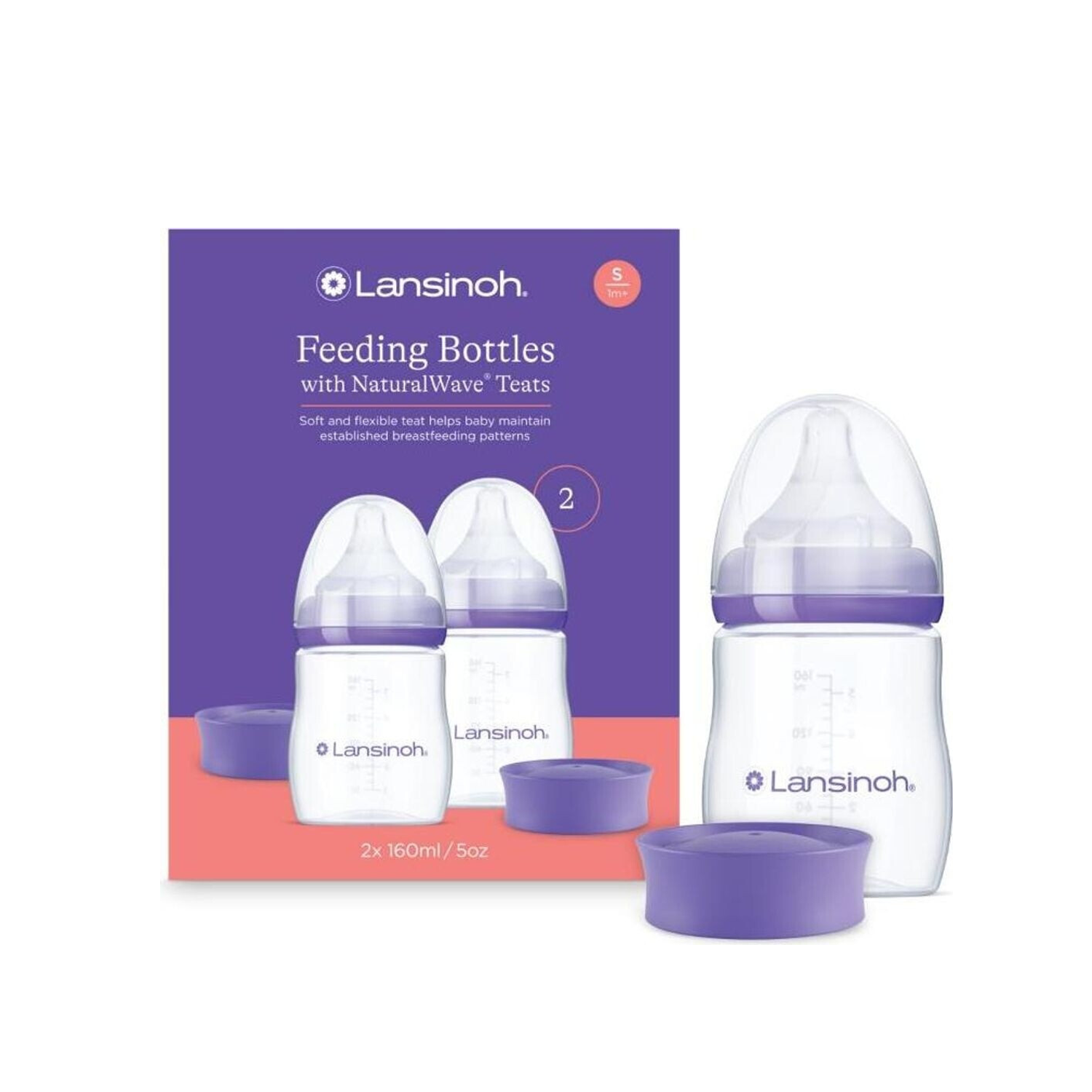 Lansinoh Natural Wave Flasche S | 160ml 2er