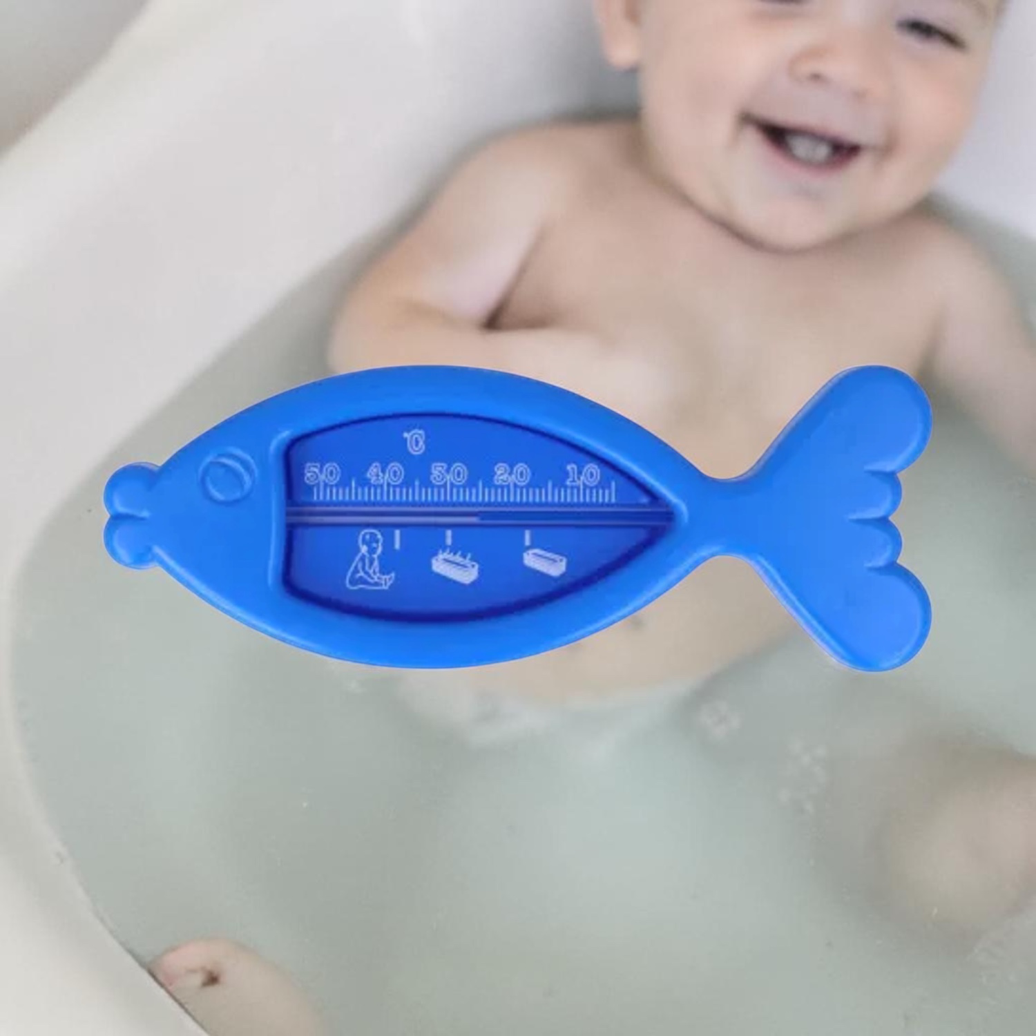 CareLiv Badethermometer Fisch blau