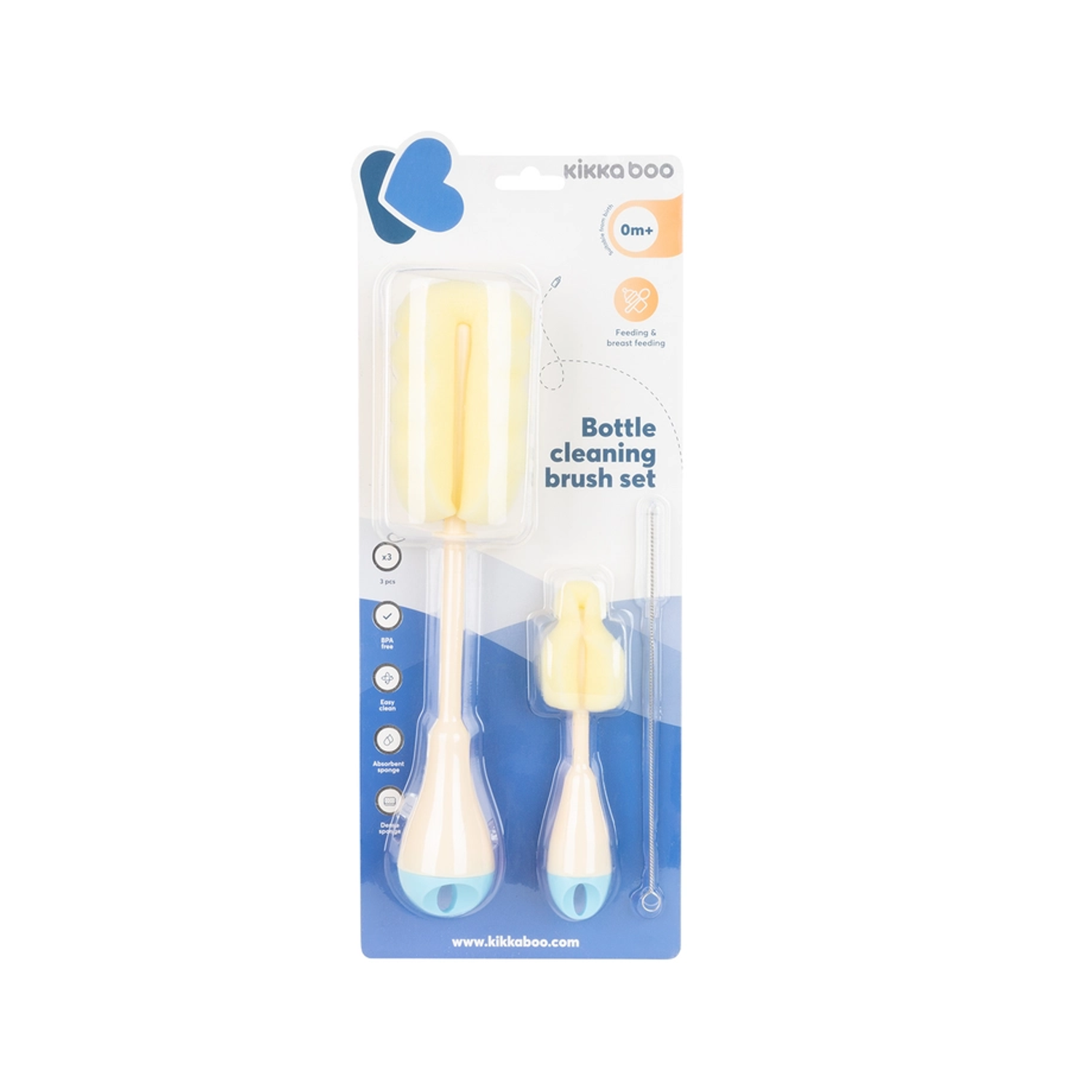 Kikkaboo Flaschenbürsten Set 3 Teile