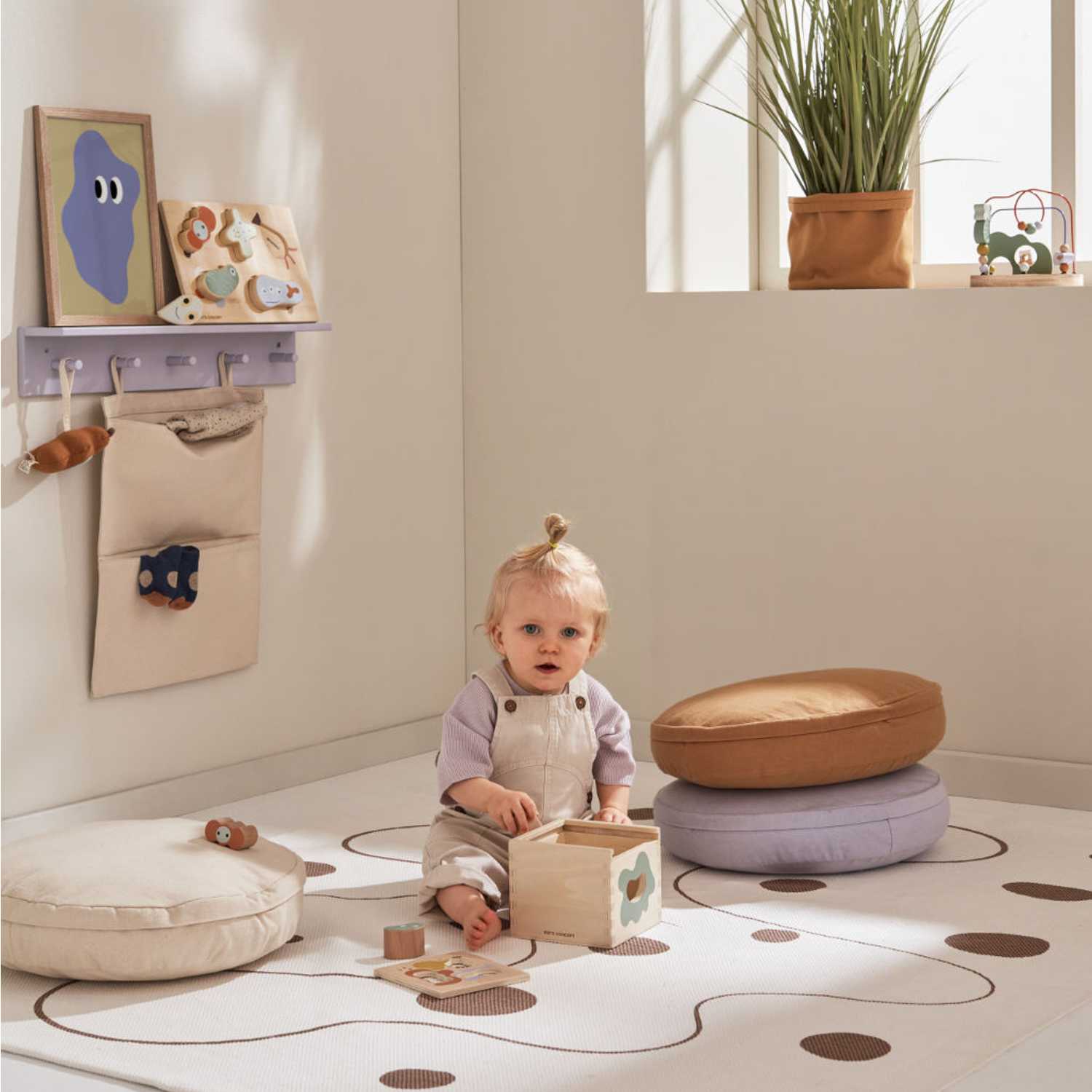 KIDS Concept Bodenkissen rund beige 40cm