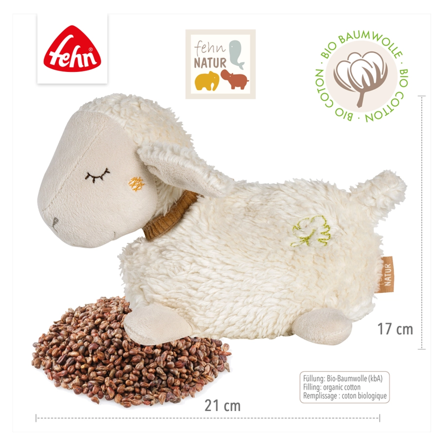 Fehn Schaf natur Traubenkern Wärmekissen