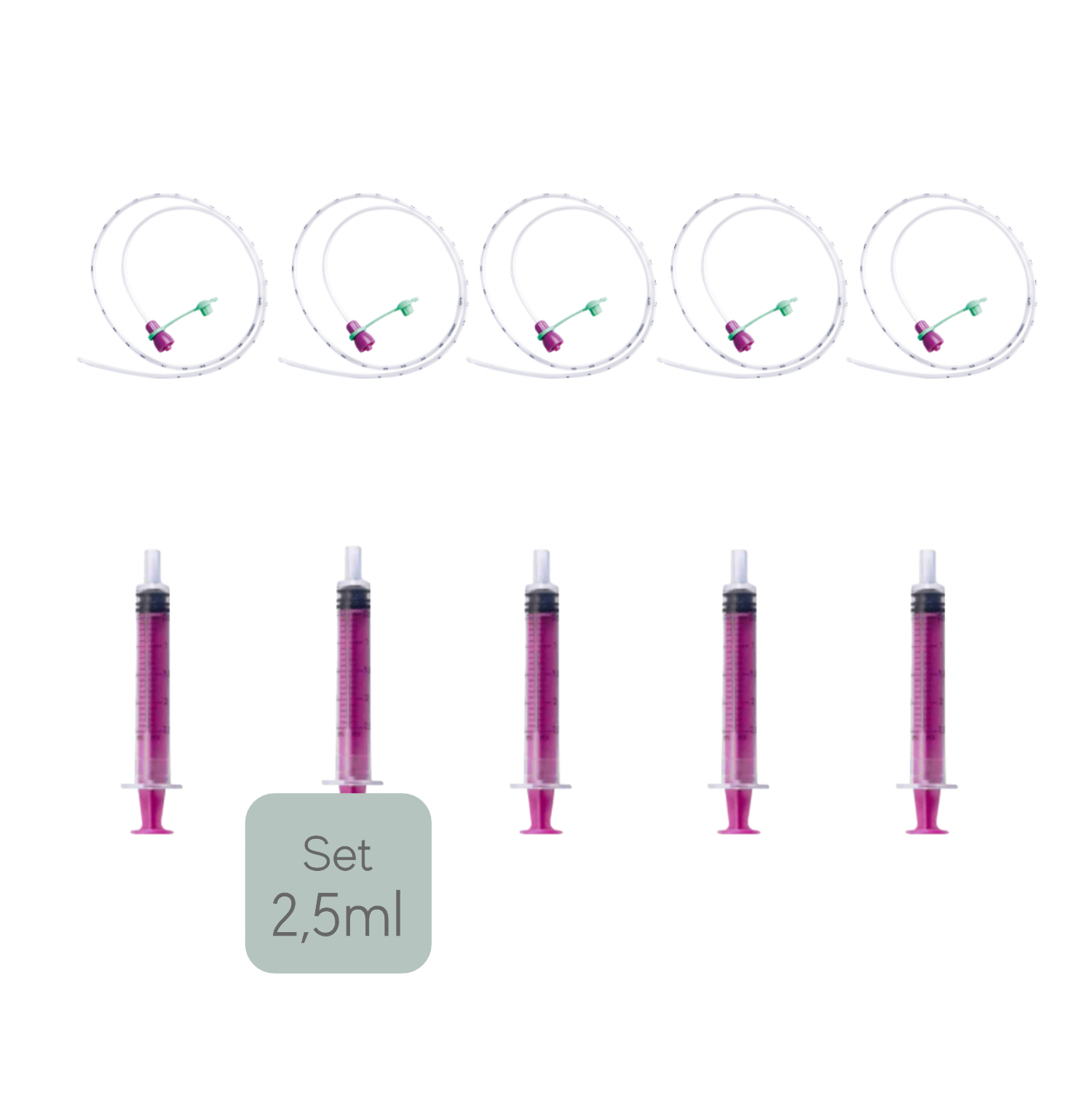 Vygon Nutrisafe 5er SET Spritze 2,5ml | Sonde 40cm