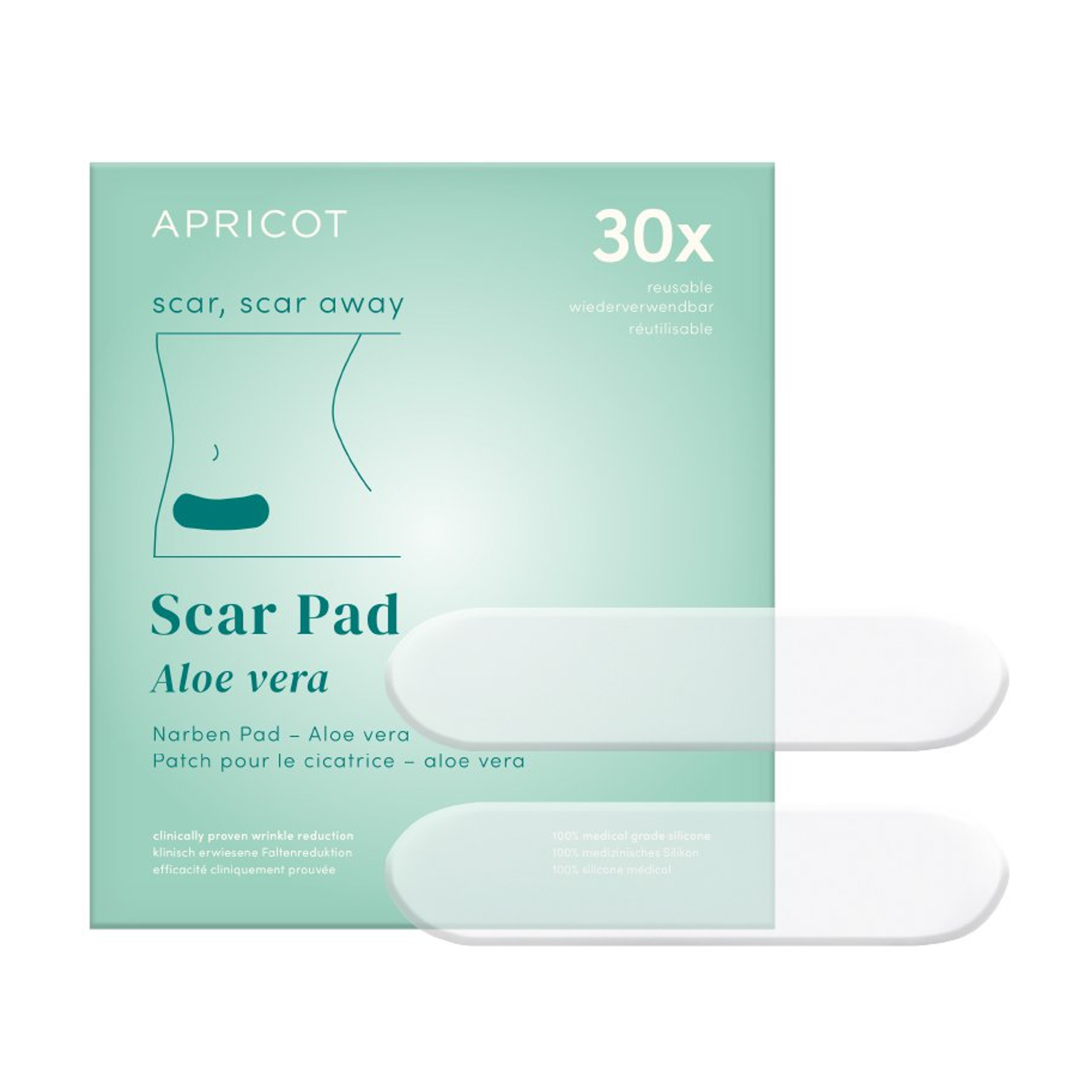 APRICOT Narben Pads wiederverwendbar 2er