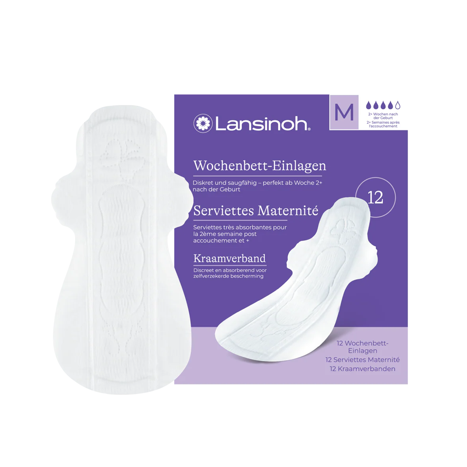 Lansinoh Wochenbetteinlagen "M" 2+ Wochen 12 Stück
