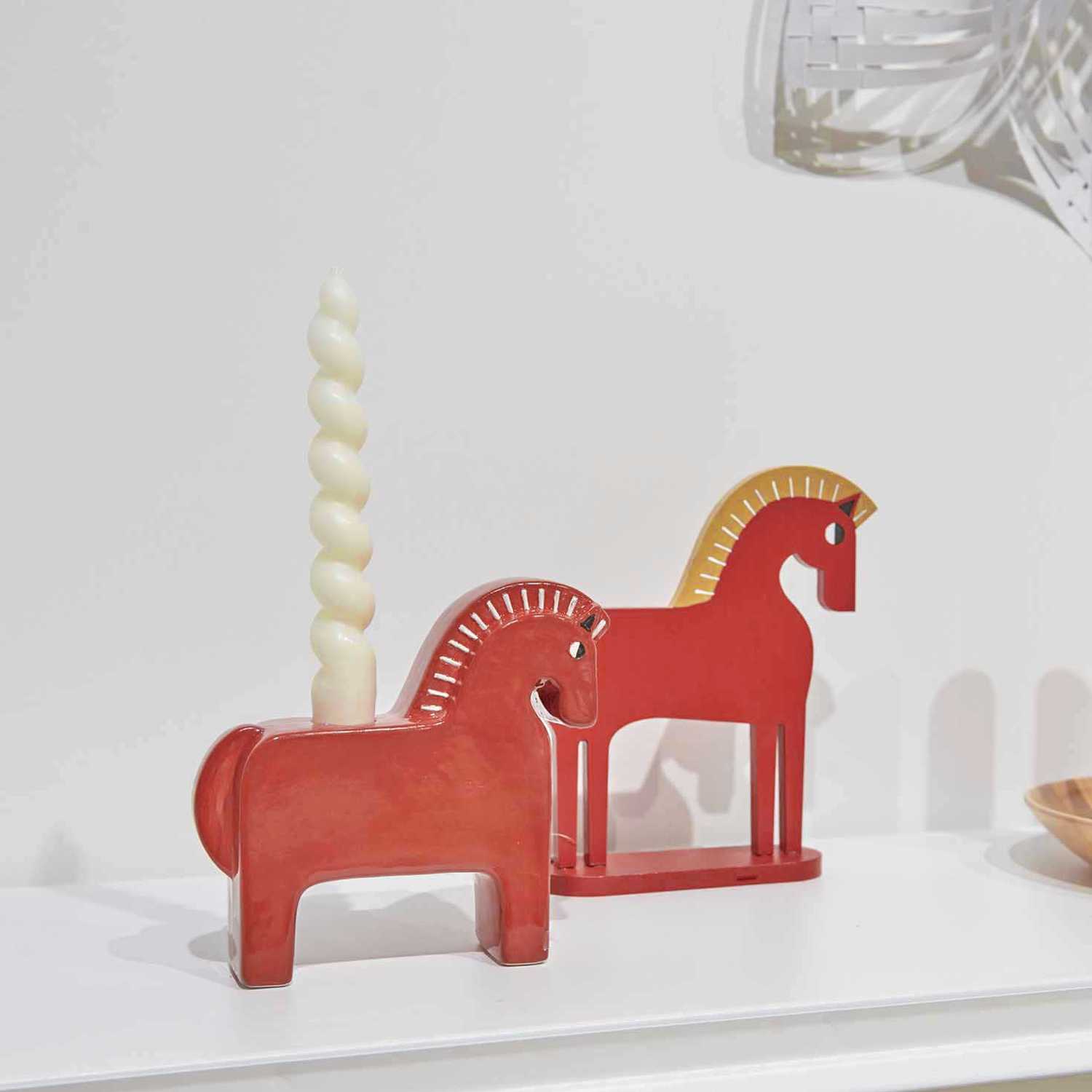 RICO Deko Figur Pferd aus Holz rot