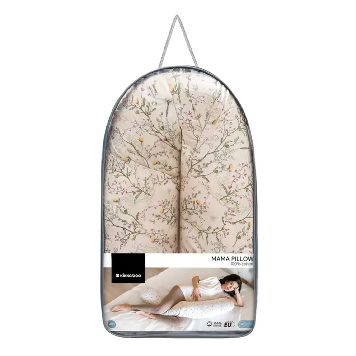 Kikkaboo Stillkissen mit Bezug Baumwolle beige 150cm