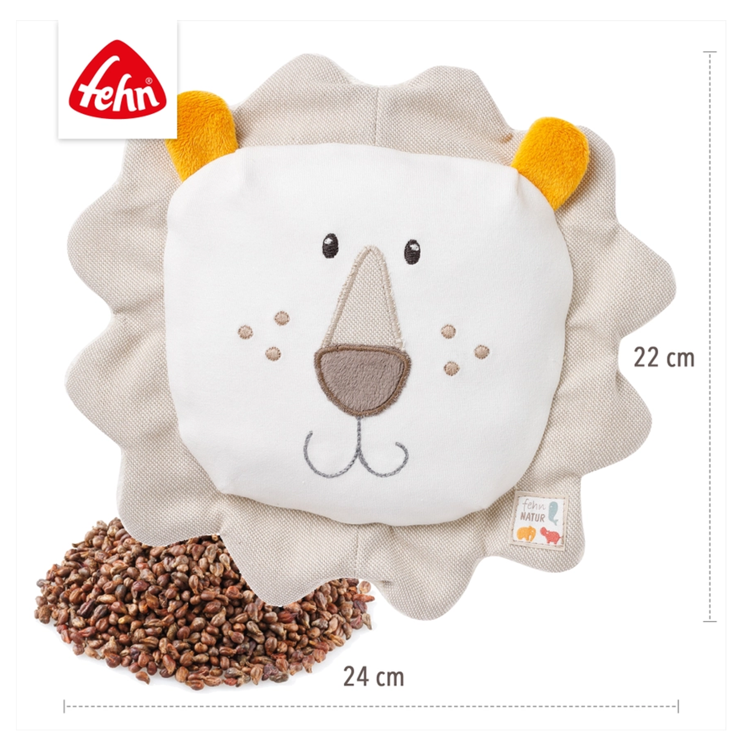 Fehn Löwe natur Traubenkern Wärmekissen