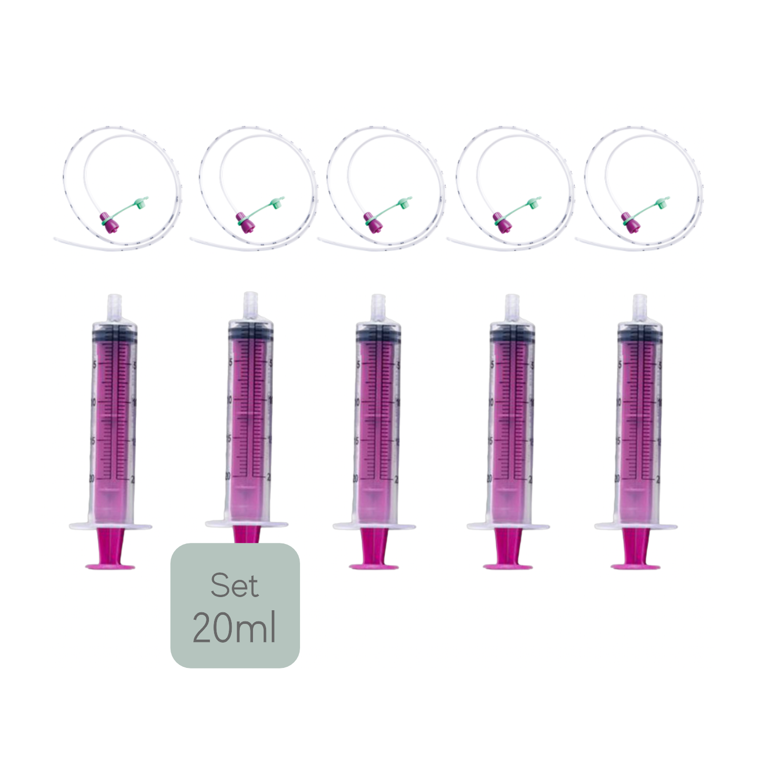 Vygon Nutrisafe 5er SET Spritze 20ml | Sonde 40cm