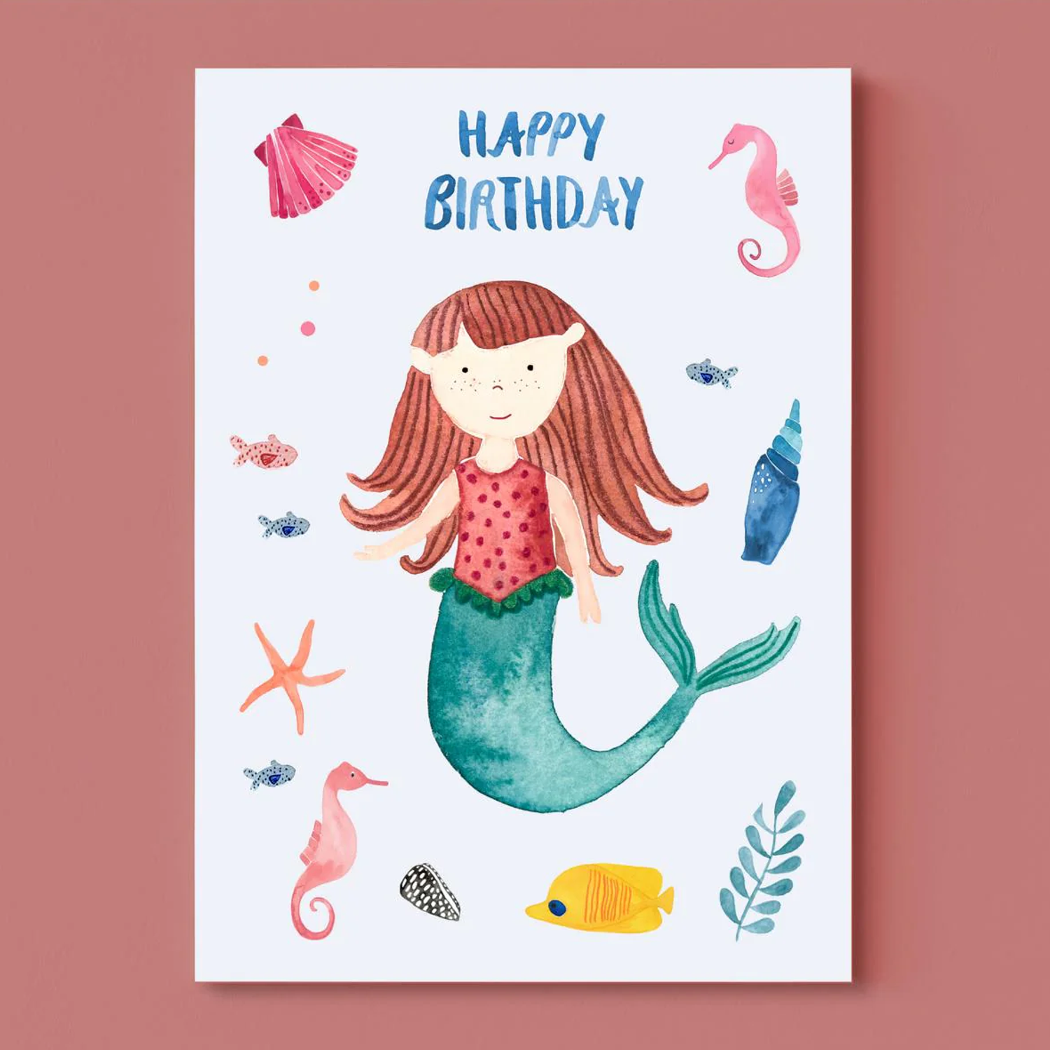 FRAU Ottilie Postkarte Happy Birthday Meerjungfrau