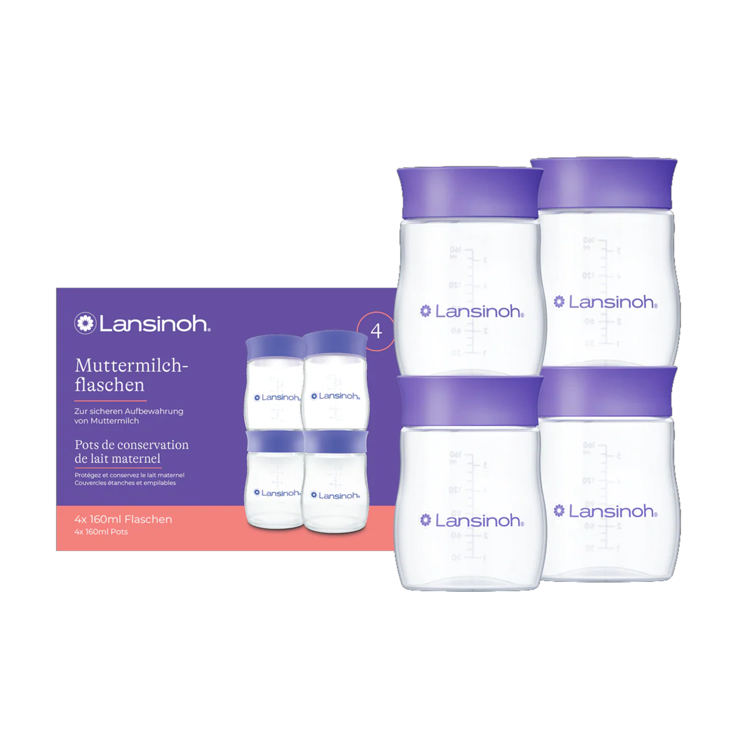 Lansinoh Muttermilchflaschen 4 Stück