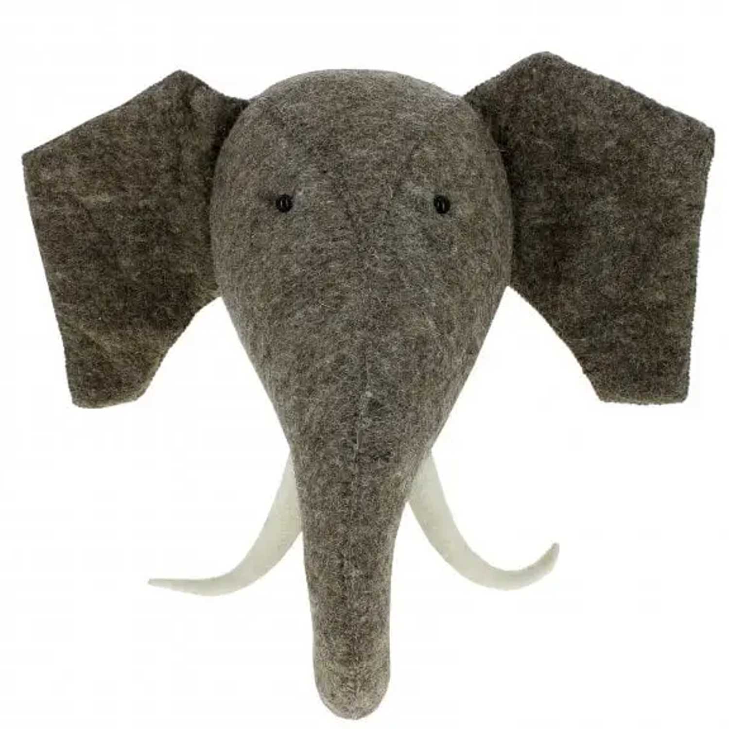Fiona Walker Tierkopf Elefant Groß Wolle grau