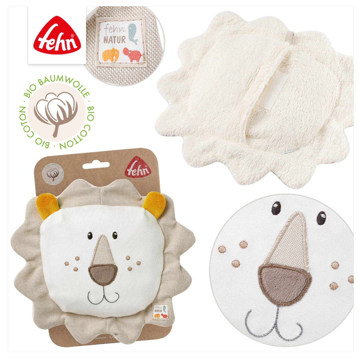 Fehn Löwe natur Traubenkern Wärmekissen