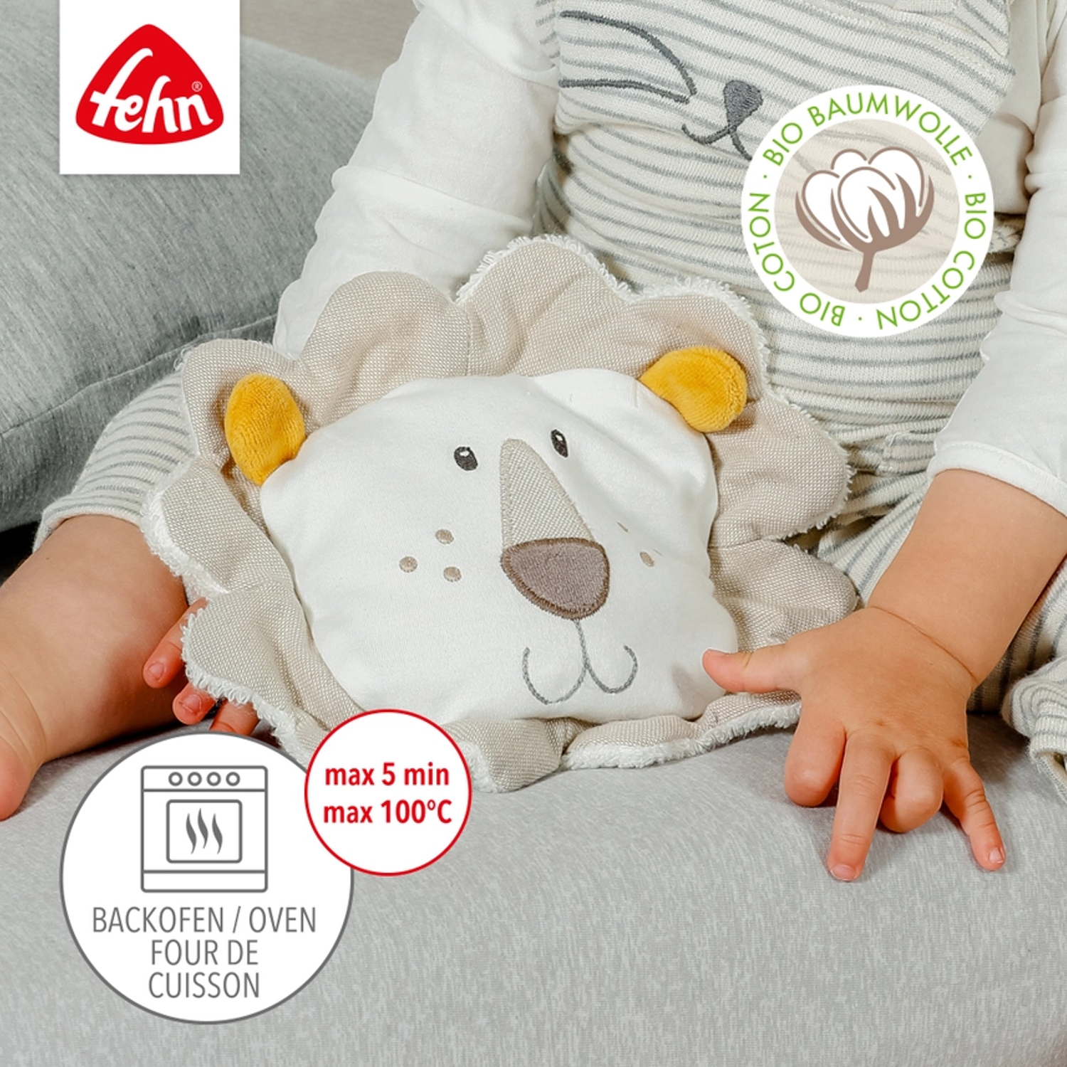 Fehn Löwe natur Traubenkern Wärmekissen