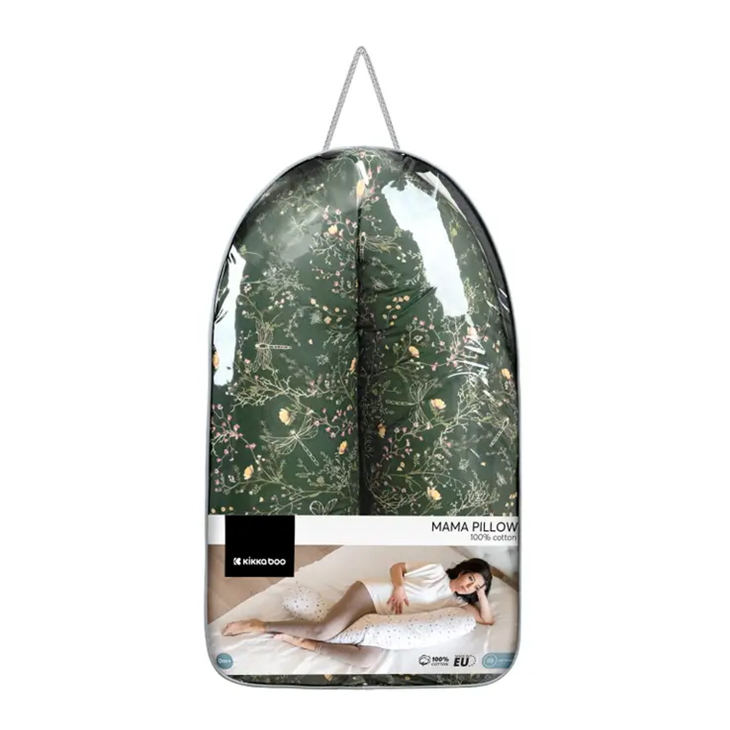 Kikkaboo Stillkissen mit Bezug Baumwolle grün 150cm